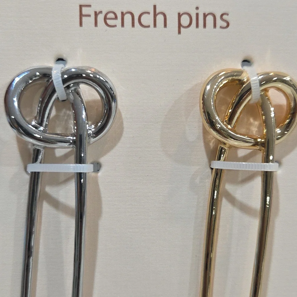 🩶▪️Camila Coelho ▪️Dual-Tone ( Silver/ Gold) Twist Tuck & Go  French Pins
